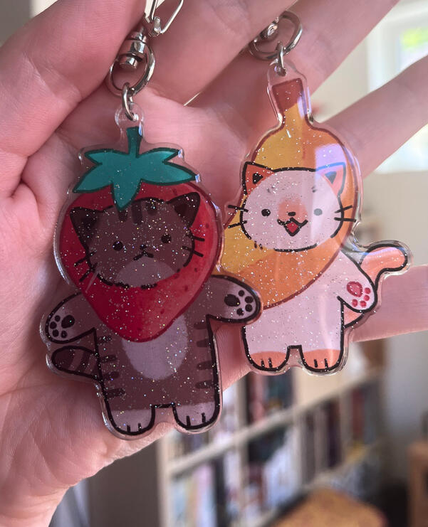 fruit cat keychain fruit cat keychain